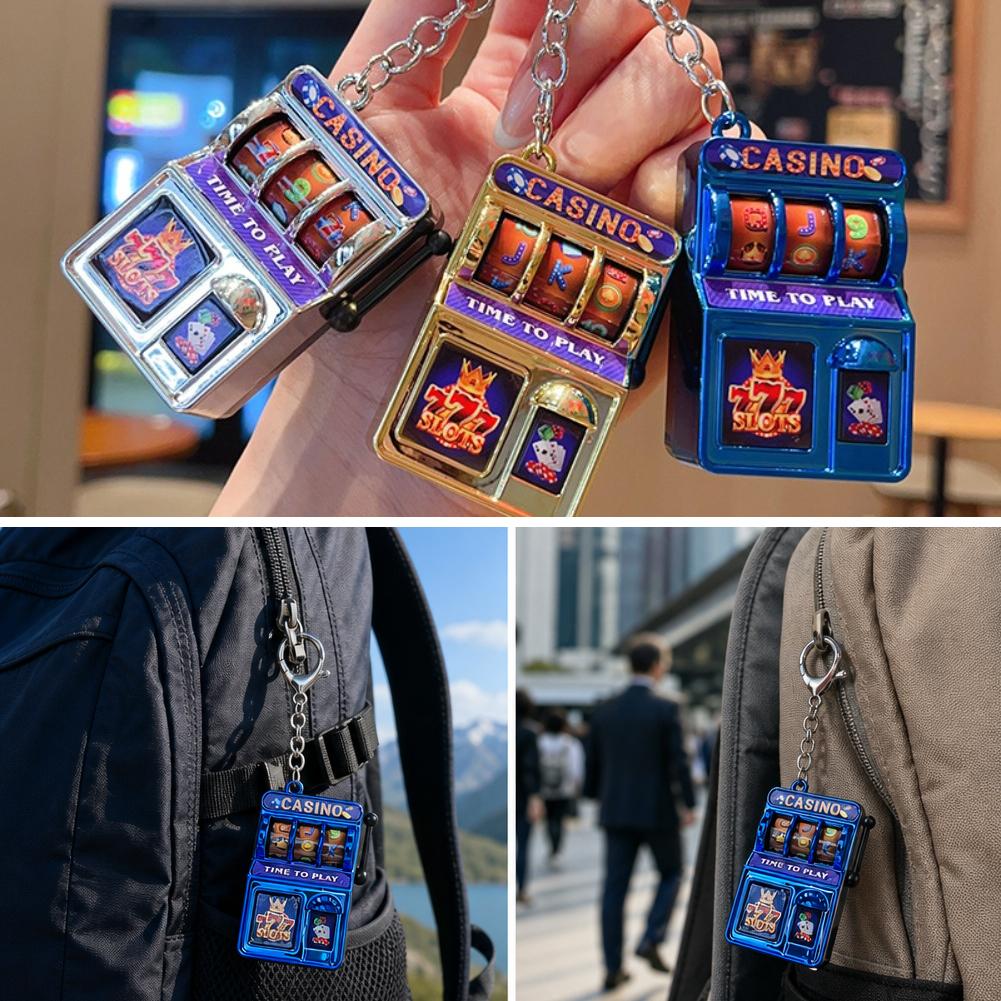 Arcade Game Jackpot - พวงกุญแจเครื่องสล็อตขนาดเล็ก ดีไซน์สร้างสรรค์ รูปผลไม้ แจ็คพอตนำโชค ของเล่นคลายเครียด เกมสนุกๆ